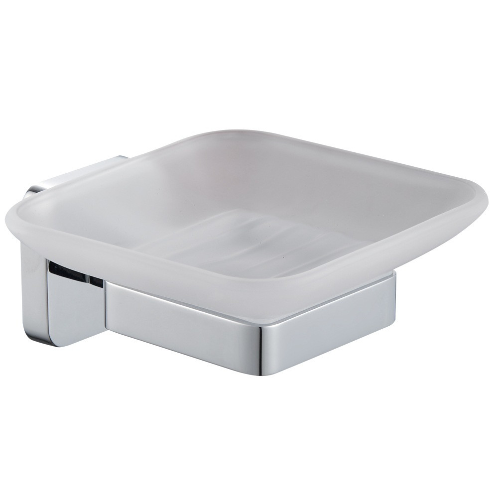 Trisen Chrome Soap Holder with Glass