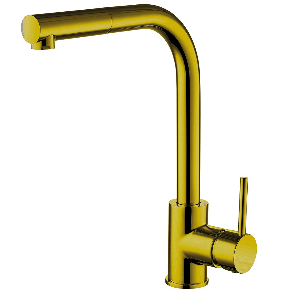 Trisen Era Brushed Gold Single Lever Pull Out Kitchen Tap