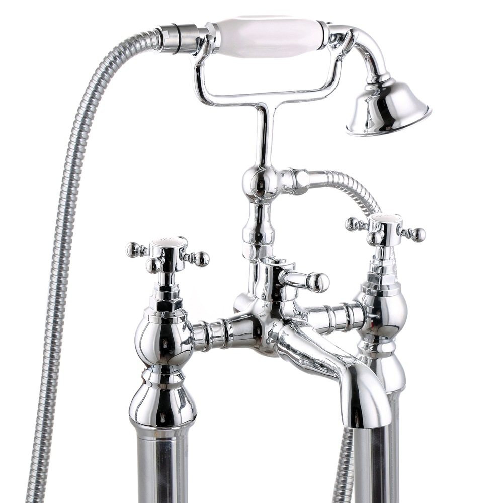 Trisen Formby Crosshead Chrome Freestanding Bath Shower Mixer