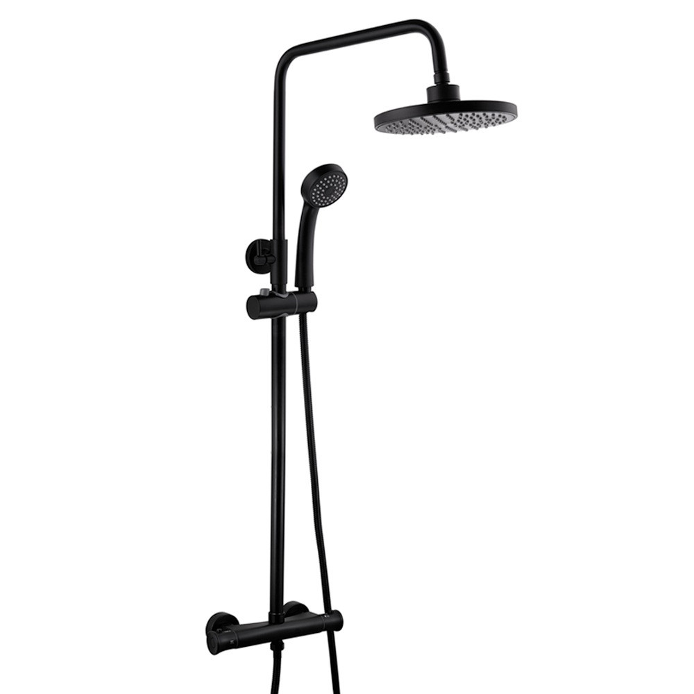 Trisen Harik 2 Black Round Exposed Thermostatic Shower Set