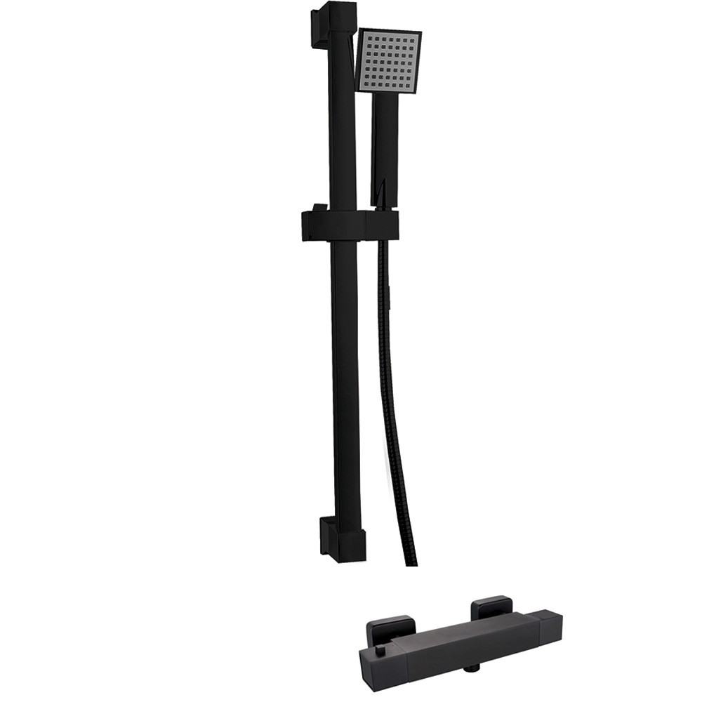 Trisen Piron Black Exposed Bar Valve Shower Set