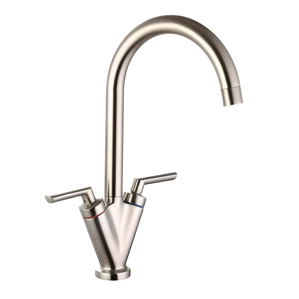 Trisen Starn Brushed Nickel Two Handle Kitchen Tap