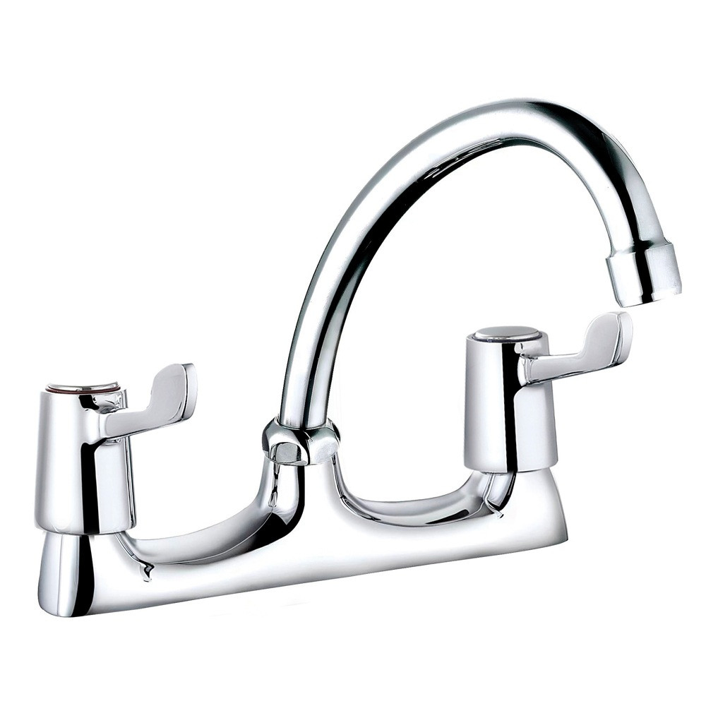 Trisen Two Handle Lever Deck Kitchen Tap in Chrome
