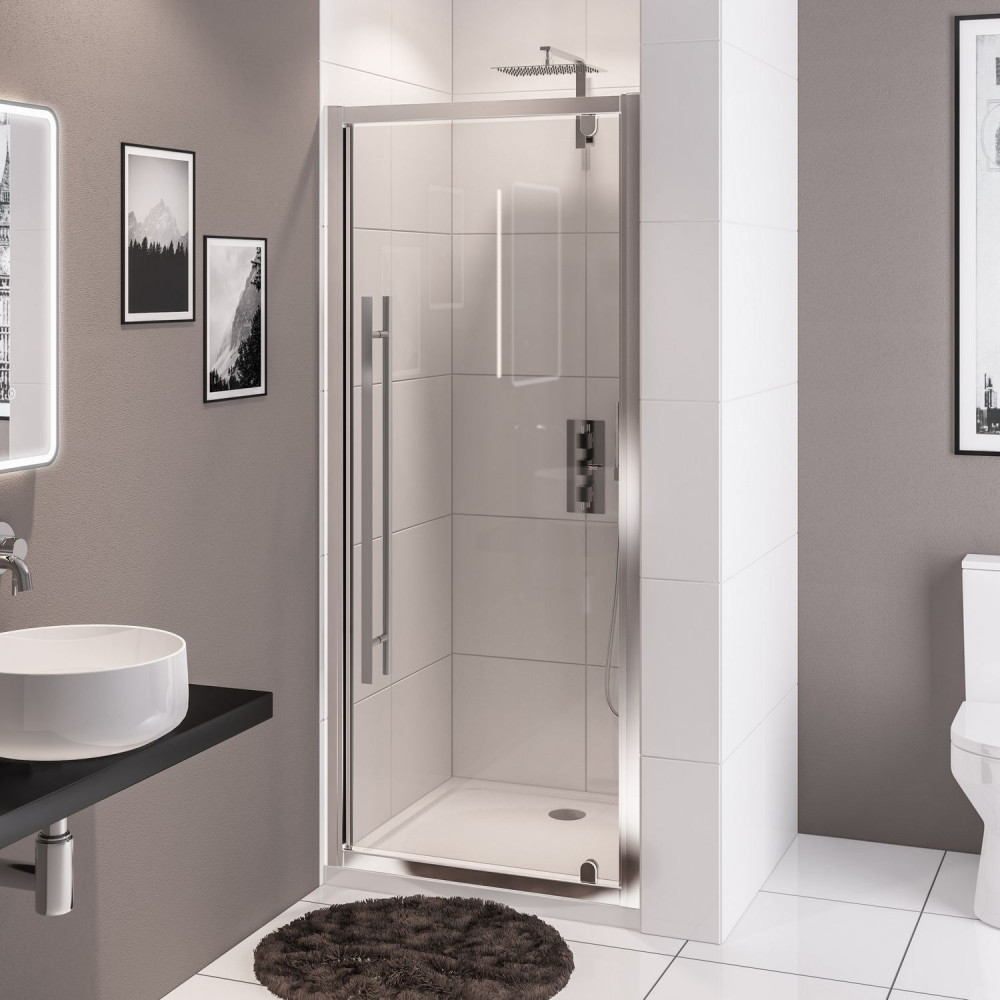 Vantage 2000 Chrome 760mm Pivot Shower Door