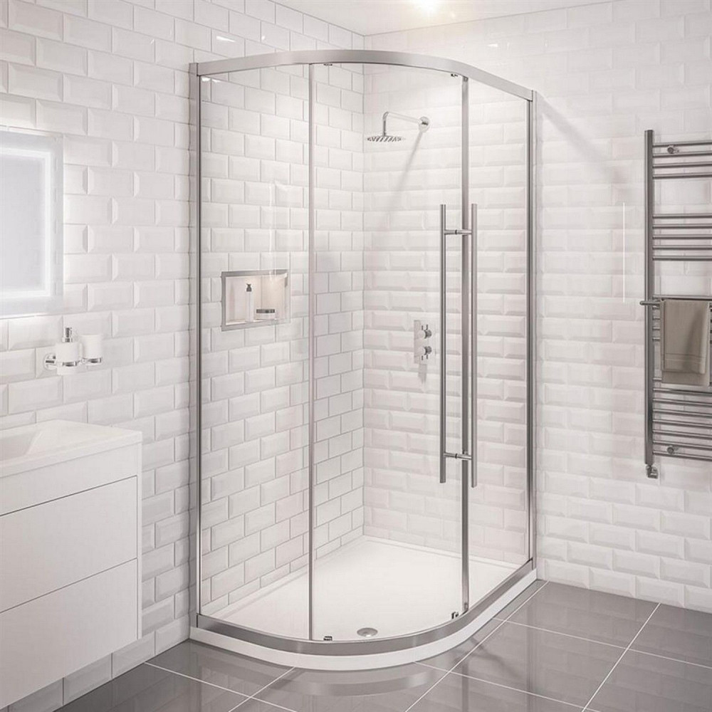 Vantage 2000 Chrome 1200 x 800mm Offset Quadrant Shower Enclosure