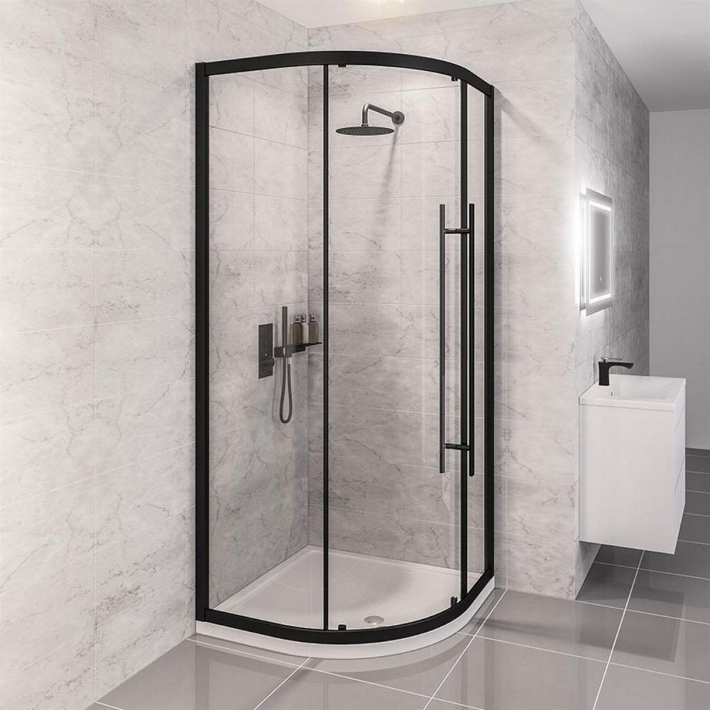 Vantage 2000 Matt Black 1000mm Quadrant Shower Enclosure