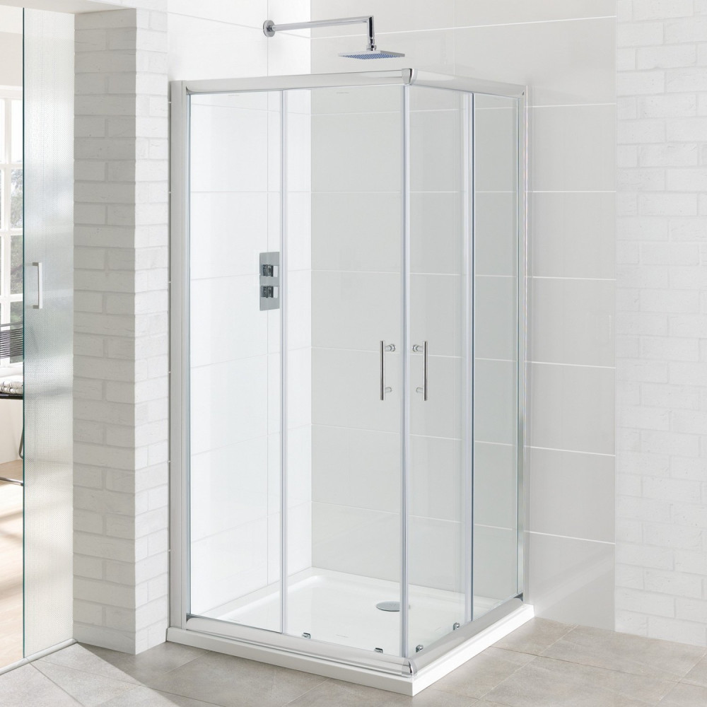 Vantage 800 x 800mm Chrome Corner Entry Shower Enclosure