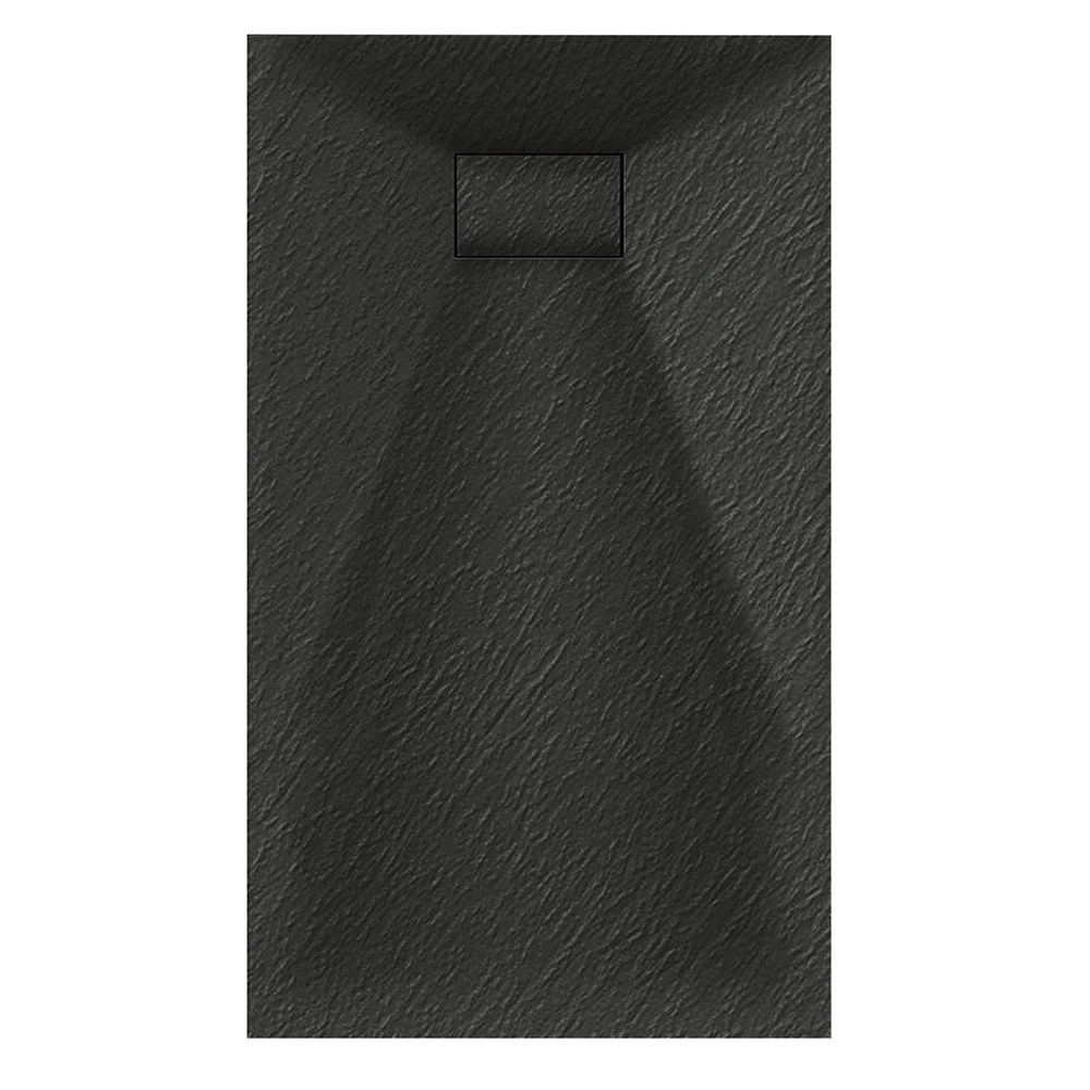 Veloce Uno 1000 x 700mm Black Rectangular Shower Tray (1)