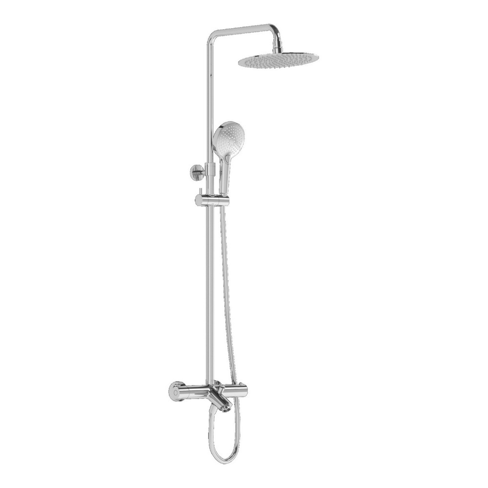 VitrA Aquaheat Bliss 250B Chrome Thermostatic Bar Mixer Shower with Bath Spout