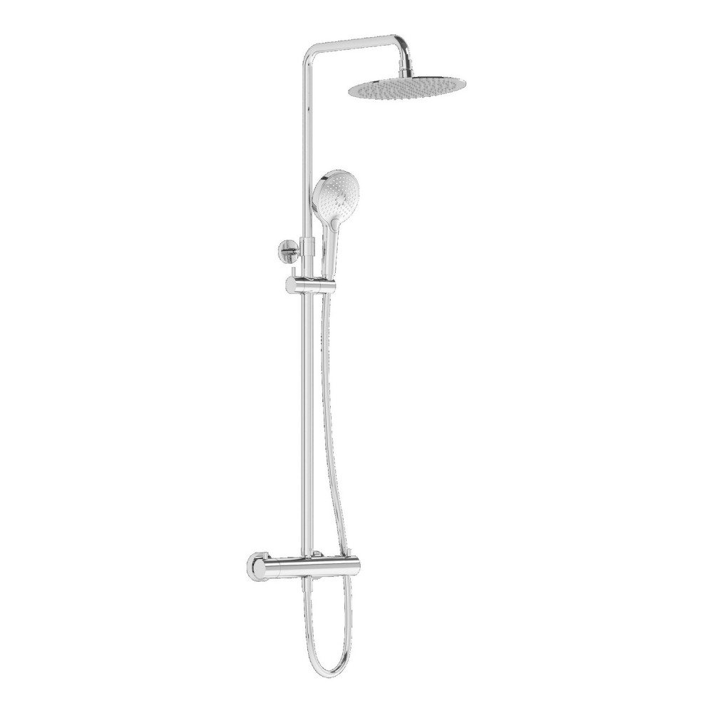 VitrA Aquaheat Bliss 250 Chrome Thermostatic Bar Mixer Shower with Kit
