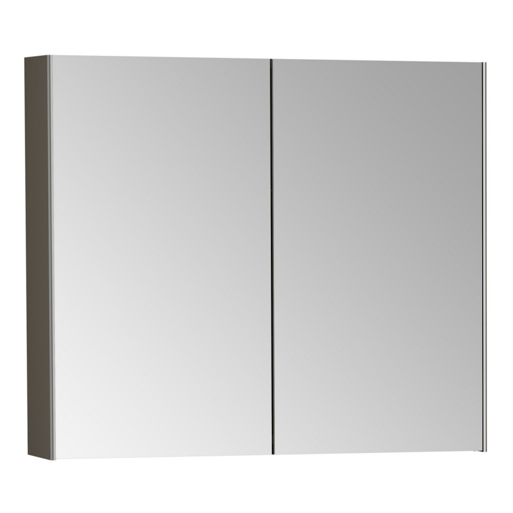 VitrA Double Door 800 x 700mm Brushed Chrome Bathroom Mirror Cabinet