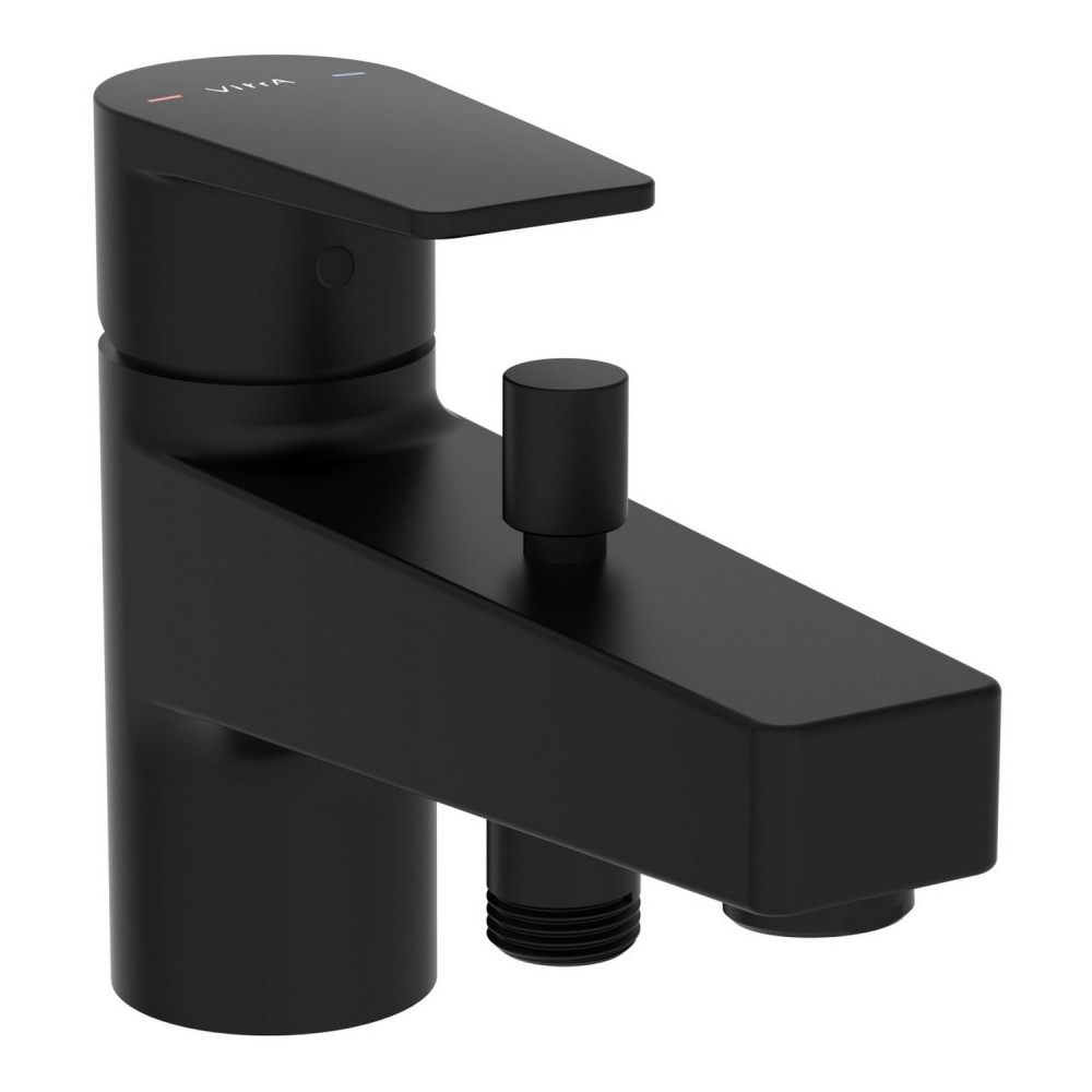 VitrA Flow Square Monobloc Matt Black Bath Shower Mixer