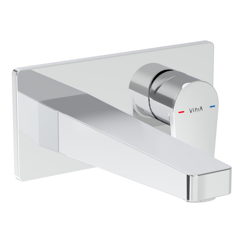 VitrA Flow Square Wall Mounted Chrome Basin Mixer