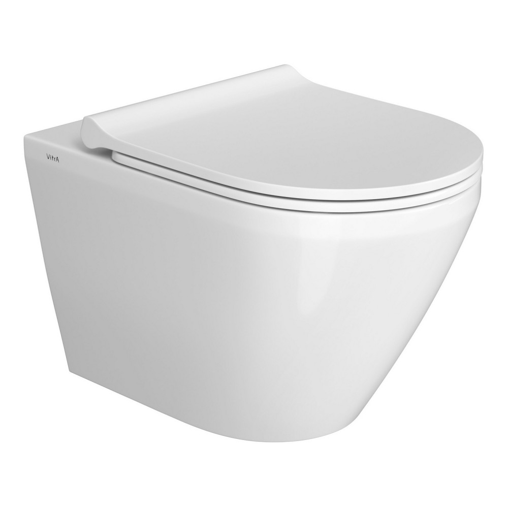 VitrA Integra Round Rimless Hidden Fix Wall Hung WC Pan and Seat