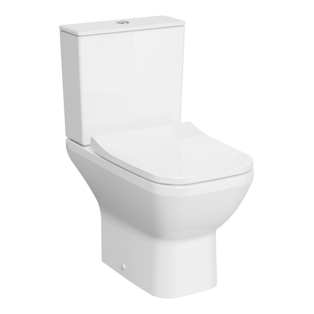 VitrA Integra Square Close Coupled Open Back Rimless WC Pan and Seat