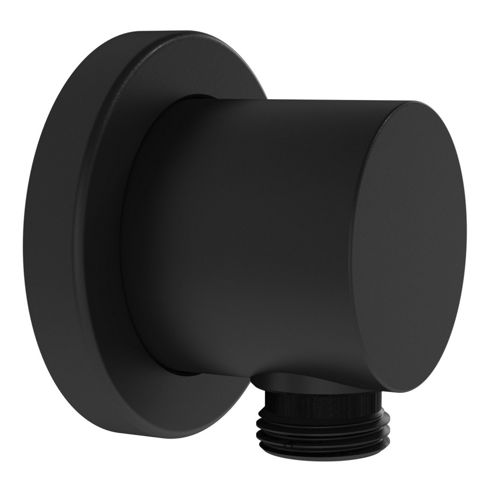 VitrA Matt Black Round Shower Wall Outlet