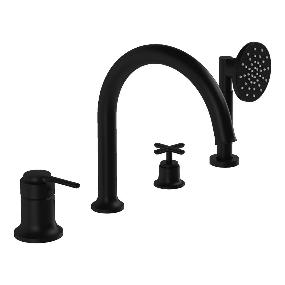 VitrA Origin Classic 4TH Bath Shower Mixer in Matt Black