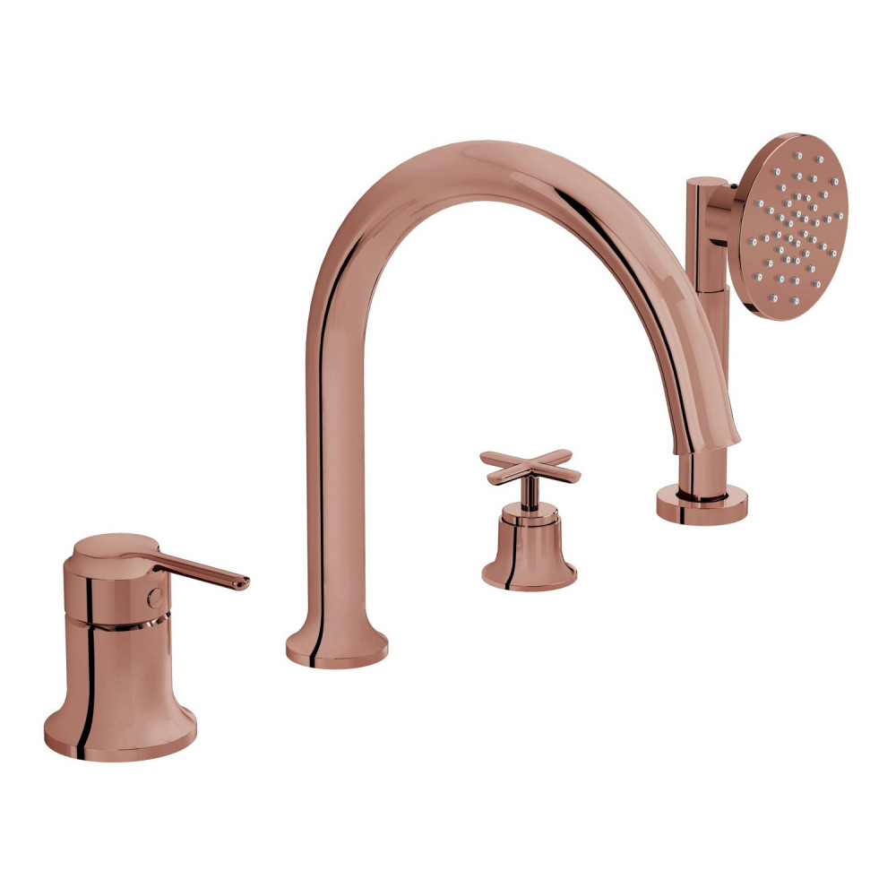 VitrA Origin Classic 4TH Bath Shower Mixer in Soft Copper