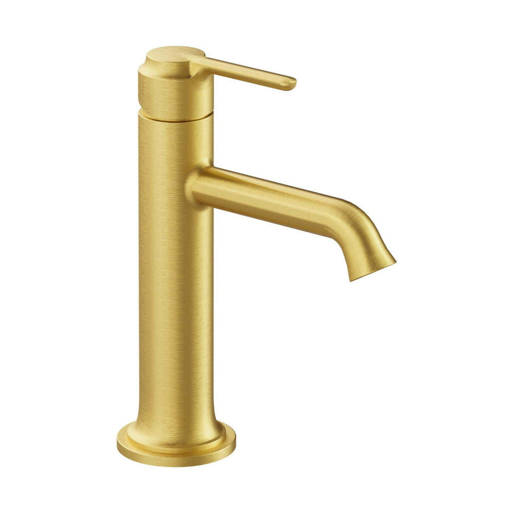 VitrA Origin Classic Brushed Gold Basin Mixer with Top Handle