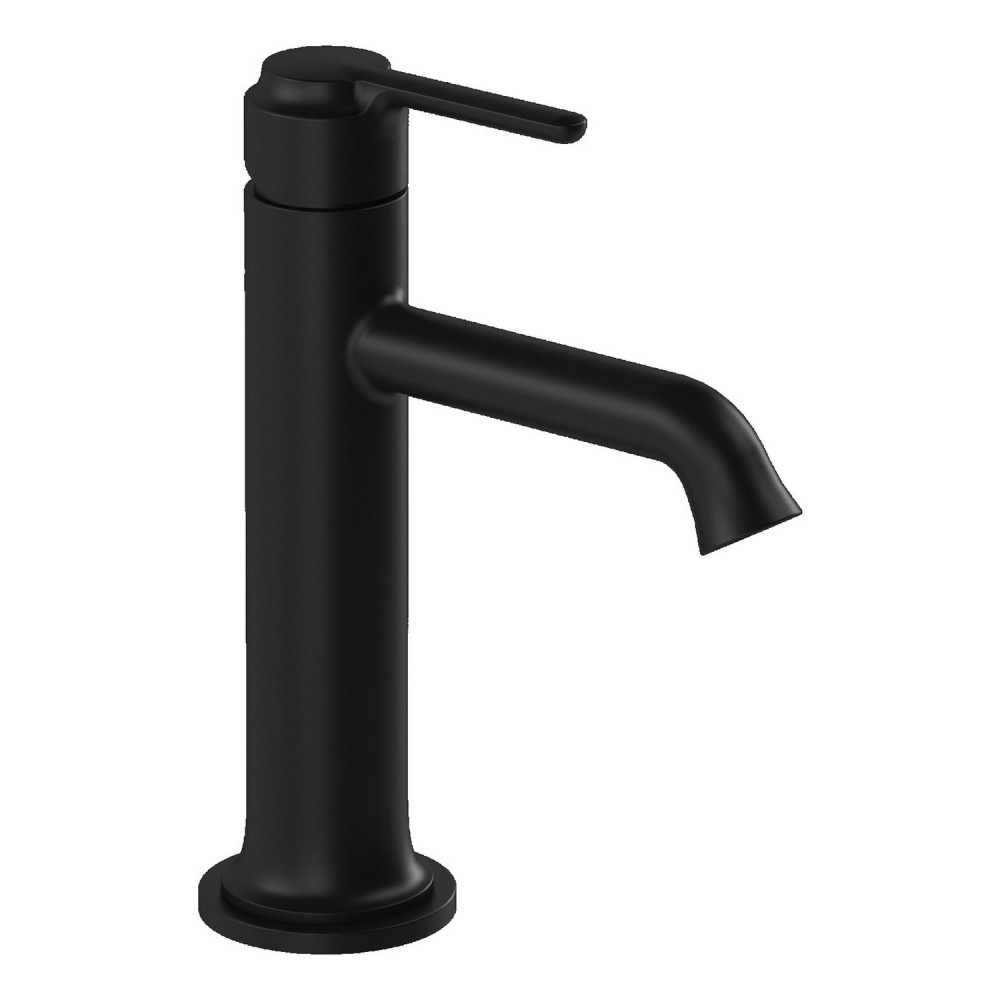 VitrA Origin Classic Matt Black Basin Mixer with Top Handle