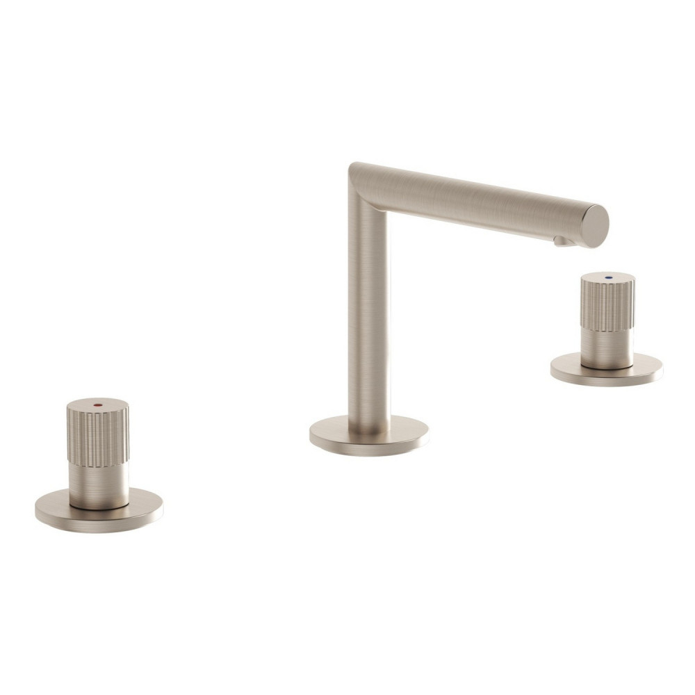 VitrA Origin Deck Mounted 3TH Basin Mixer in Brushed Nickel