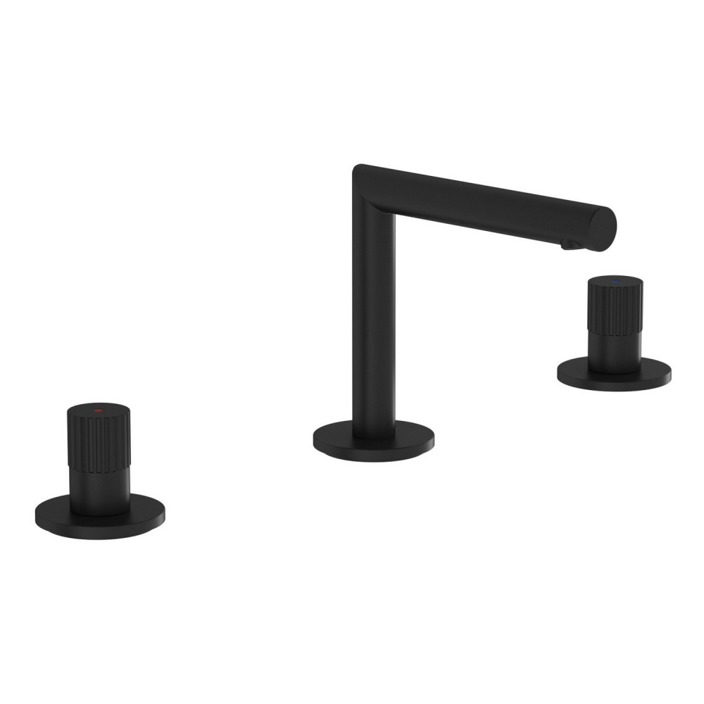 VitrA Origin Deck Mounted 3TH Basin Mixer in Matt Black