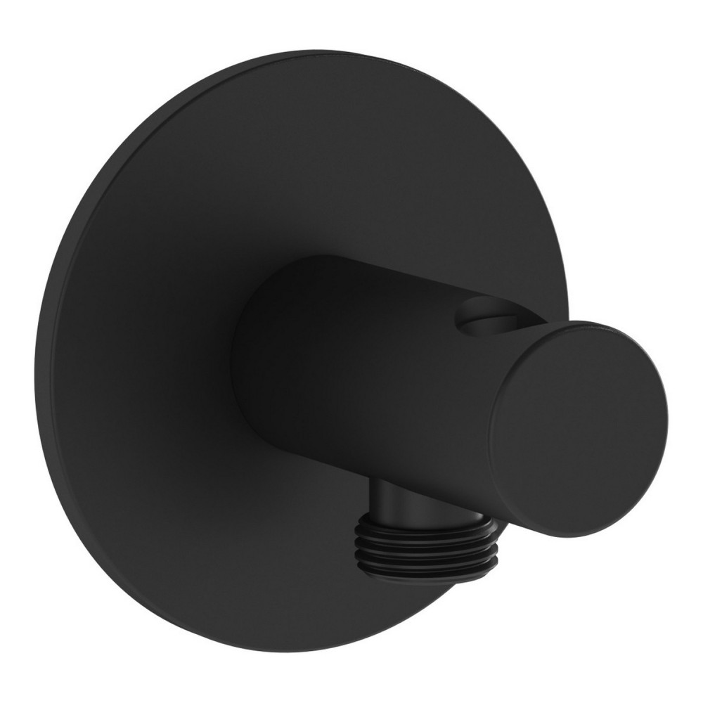 VitrA Origin Matt Black Shower Wall Outlet and Bracket