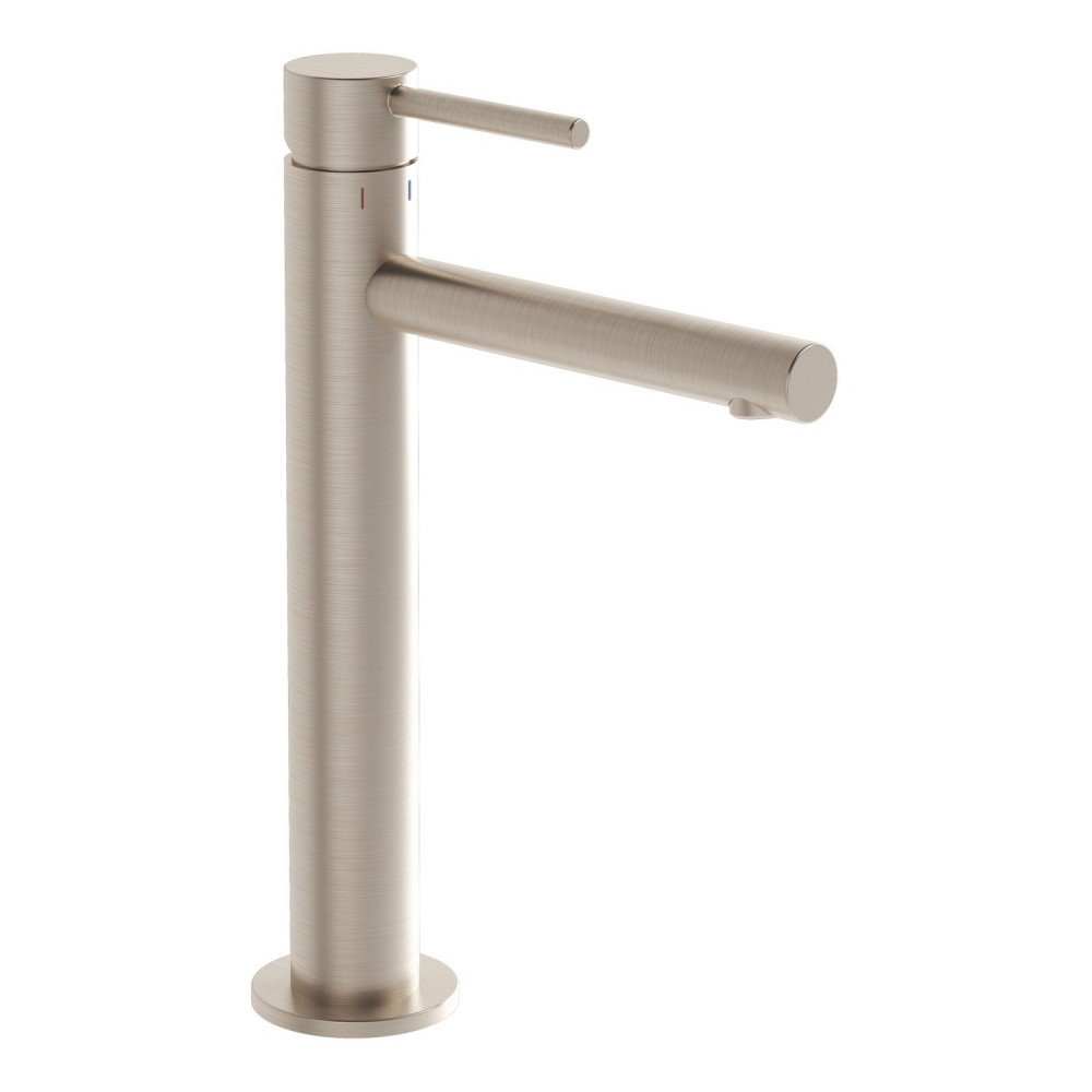 VitrA Origin Tall Basin Mixer in Brushed Nickel