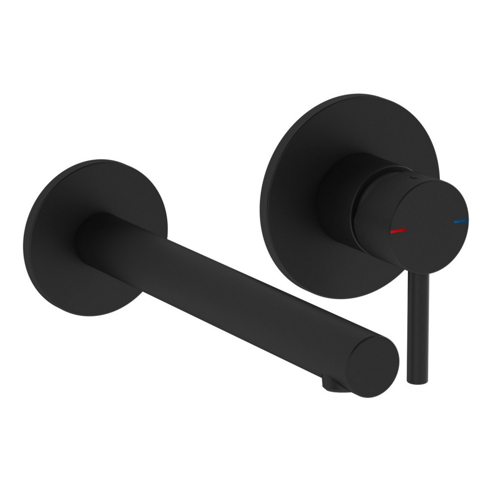 VitrA Origin Wall Mounted 2TH Basin Mixer in Matt Black