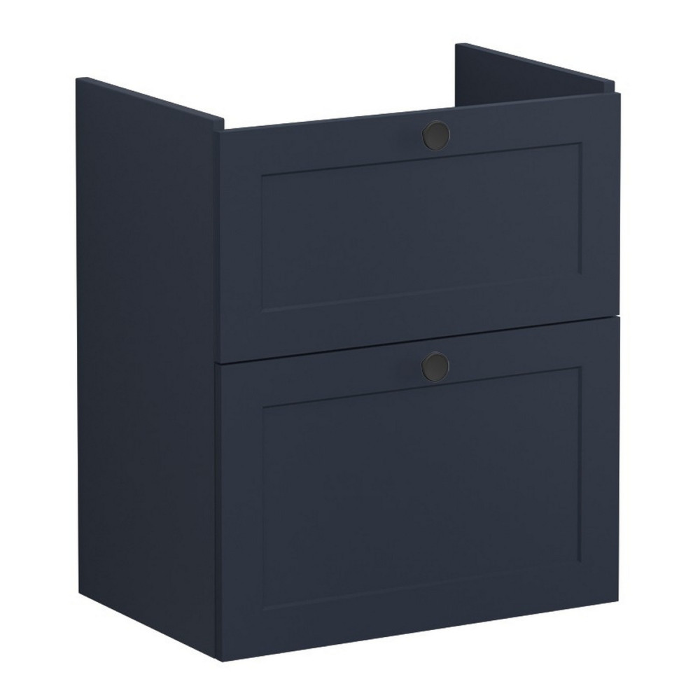 VitrA Root Classic 600mm Matt Dark Blue Wall Hung Slim Vanity Unit and Basin