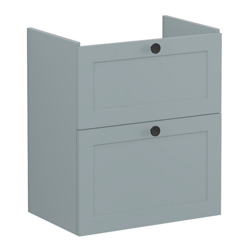VitrA Root Classic 600mm Matt Fjord Green Wall Hung Slim Vanity Unit and Basin
