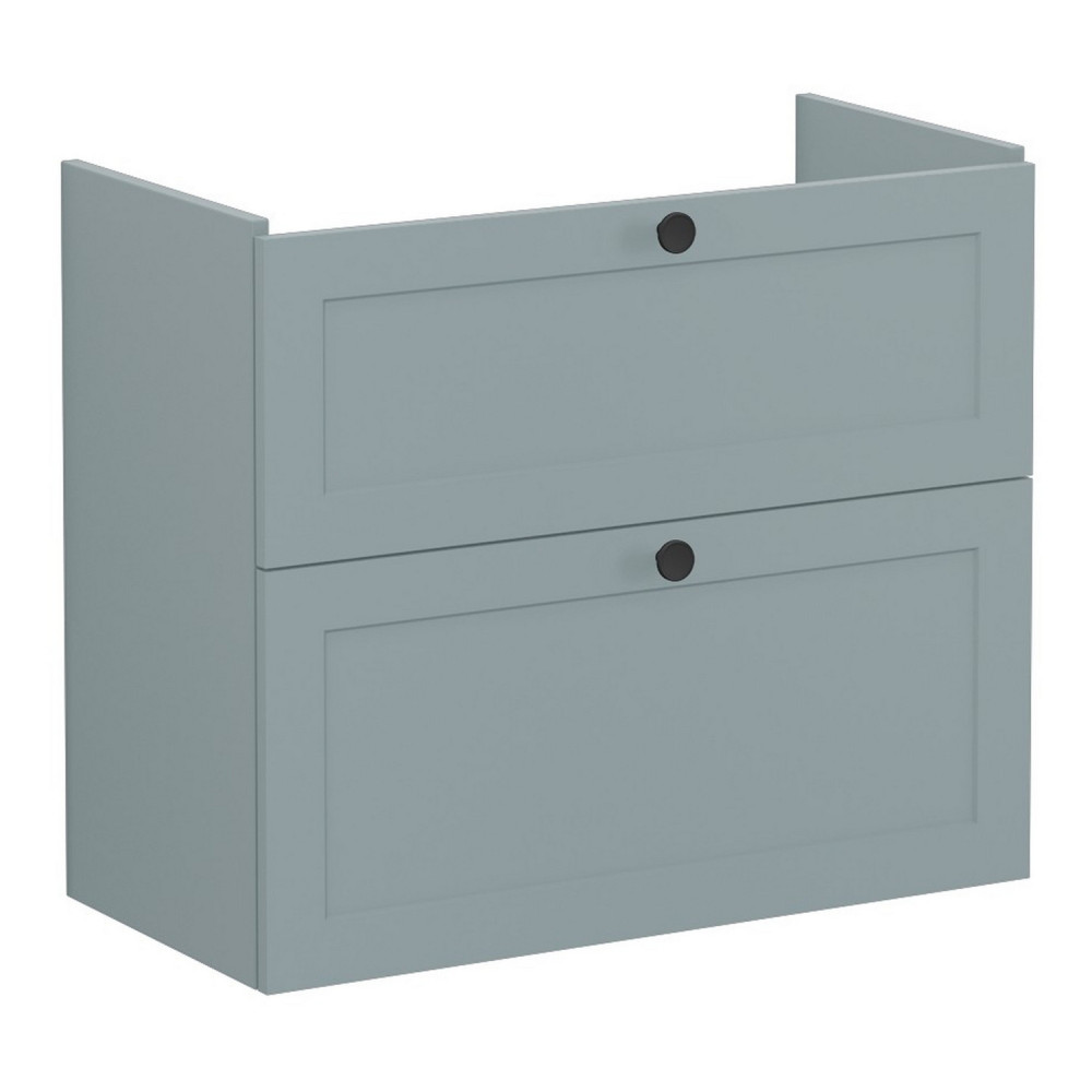 VitrA Root Classic 800mm Matt Fjord Green Wall Hung Slim Vanity Unit and Basin
