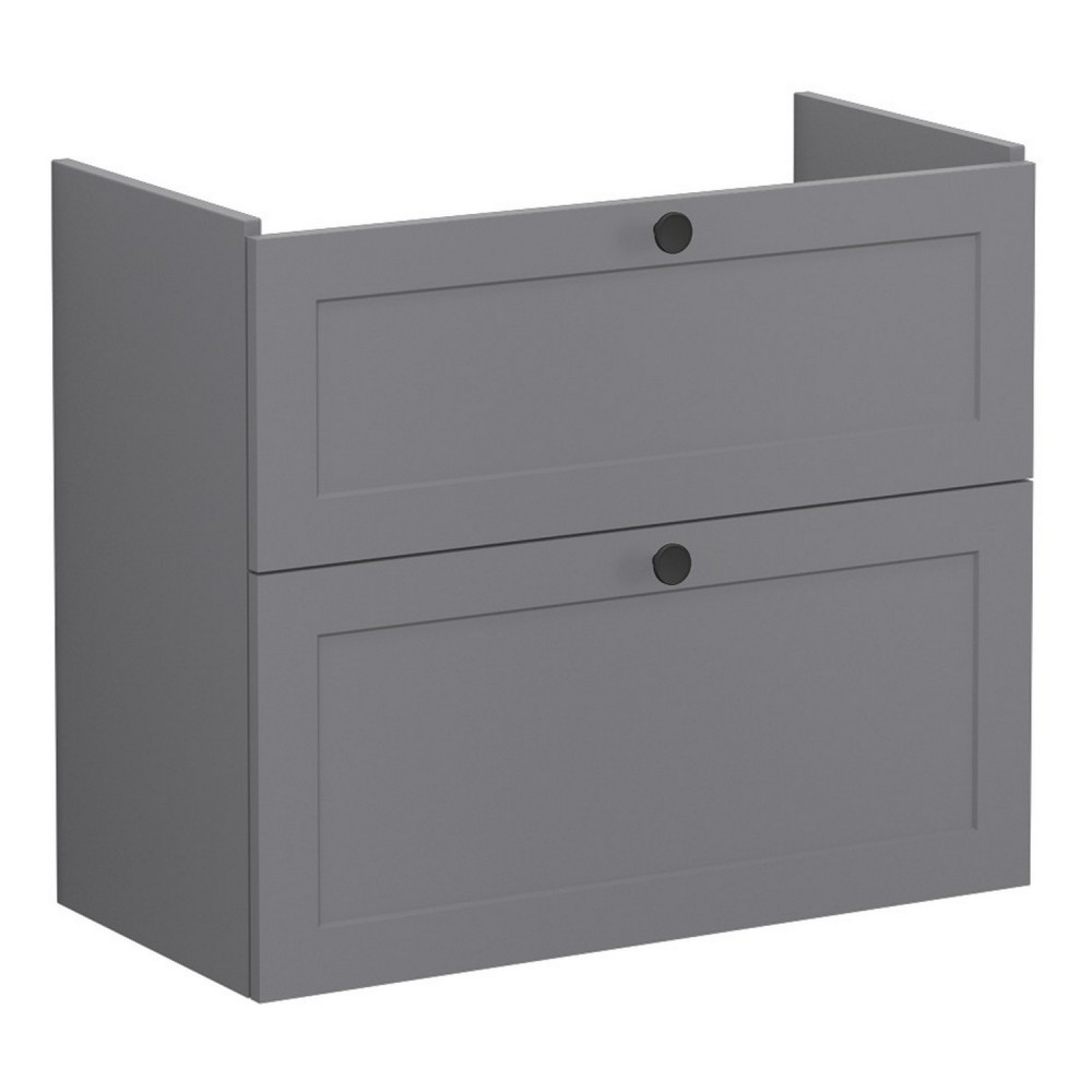VitrA Root Classic 800mm Matt Grey Wall Hung Slim Vanity Unit and Basin
