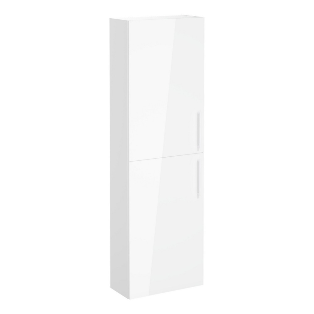 VitrA Root Flat 550mm Gloss White Wall Hung Compact Tall Storage Unit