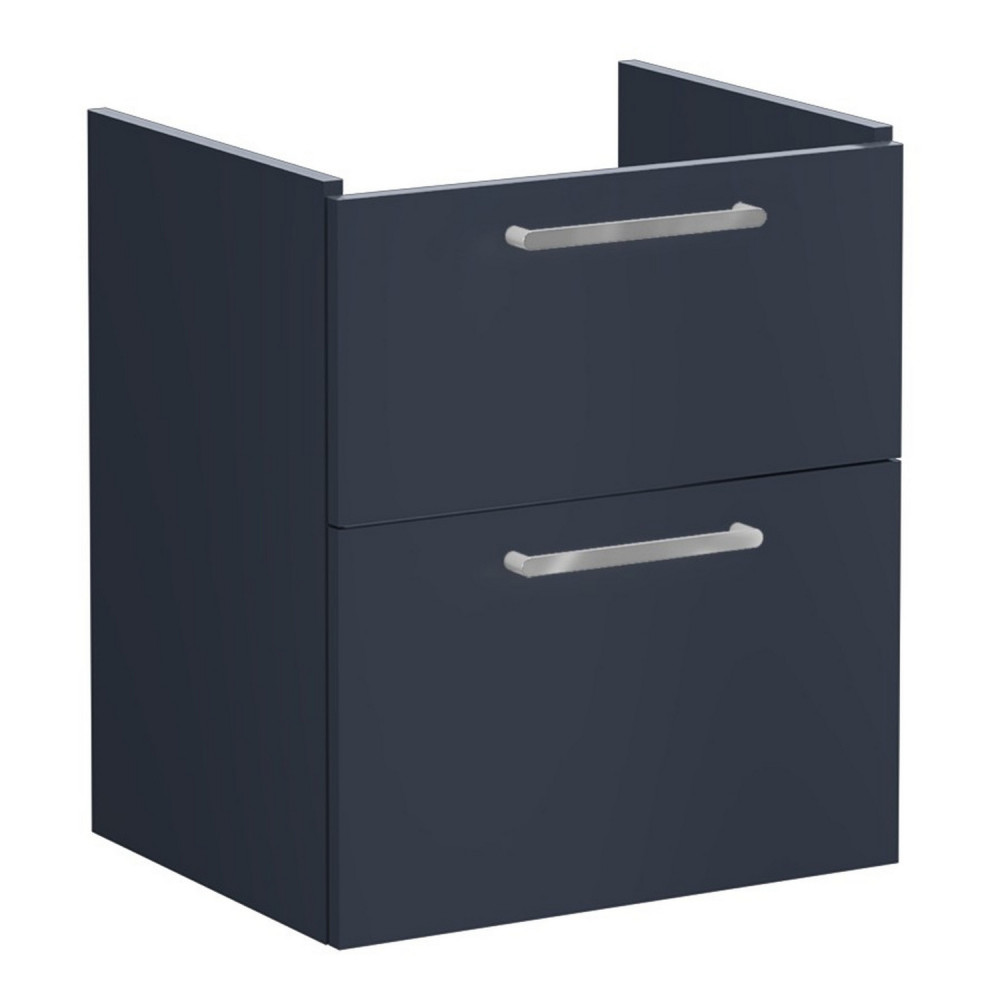 VitrA Root Flat 600mm Matt Dark Blue Wall Hung Two Drawer Vanity Unit and Basin