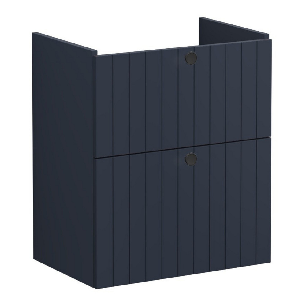 VitrA Root Groove 600mm Matt Dark Blue Wall Hung Slim Vanity Unit and Basin