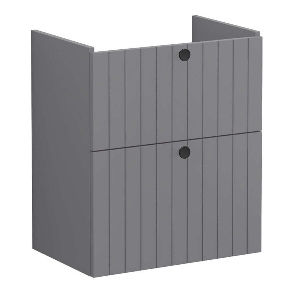 VitrA Root Groove 600mm Matt Grey Wall Hung Slim Vanity Unit and Basin