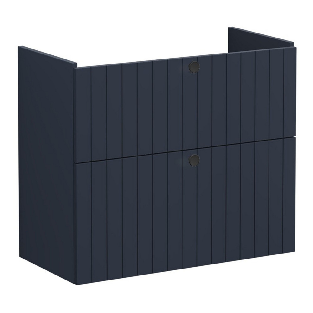 VitrA Root Groove 800mm Matt Dark Blue Wall Hung Slim Vanity Unit and Basin