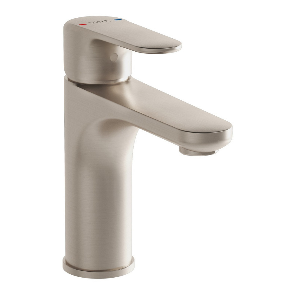 VitrA Root Round Brushed Nickel Basin Mixer