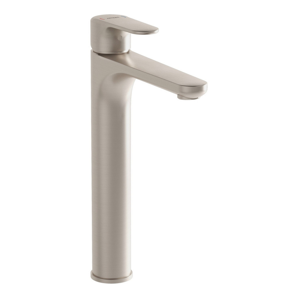 VitrA Root Round Brushed Nickel Tall Basin Mixer