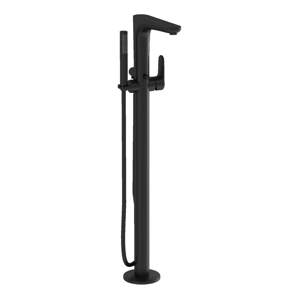 VitrA Root Round Matt Black Freestanding Bath Shower Mixer