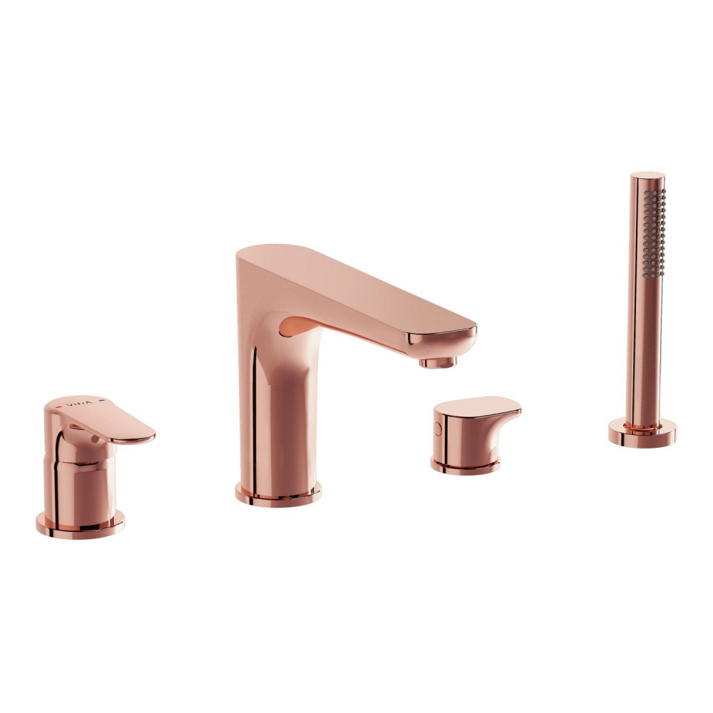 VitrA Root Round Soft Copper 4TH Bath Shower Mixer