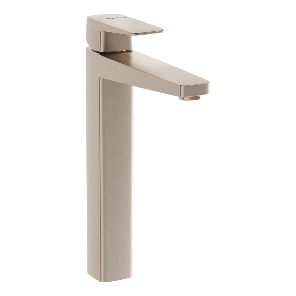 VitrA Root Square Brushed Nickel Tall Basin Mixer