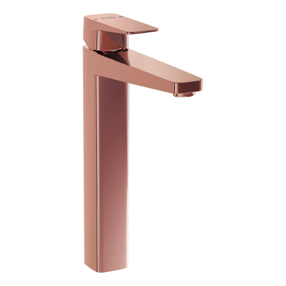 VitrA Root Square Soft Copper Tall Basin Mixer