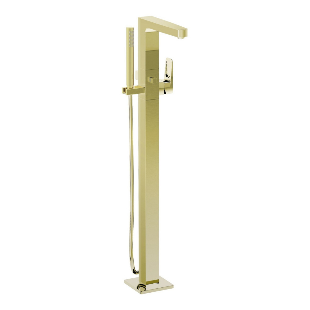 VitrA Root Square Soft Gold Freestanding Bath Shower Mixer