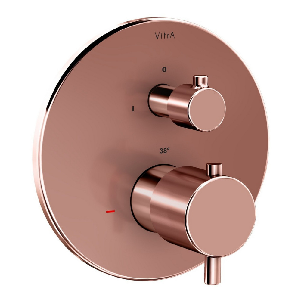 VitrA Round Soft Copper Thermostatic Single Outlet Concealed Shower Valve