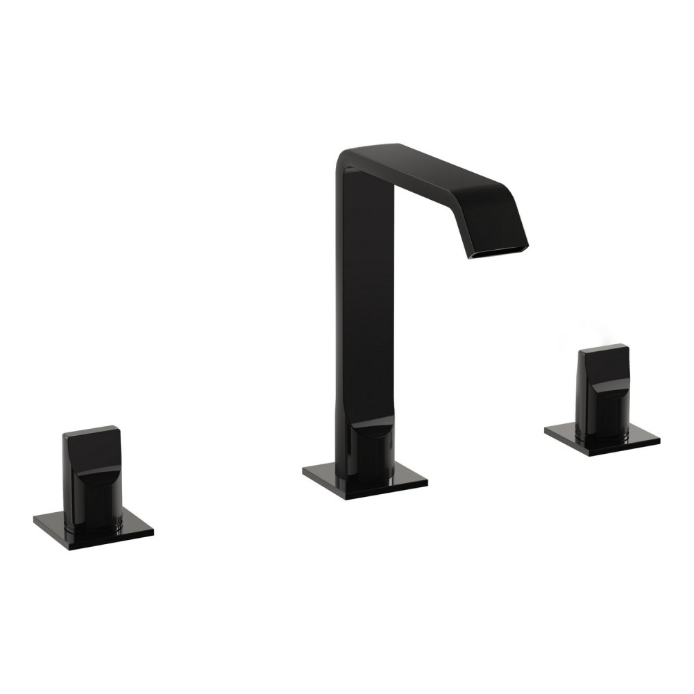 VitrA Suit Deck Mounted 3TH Basin Mixer in Gloss Black