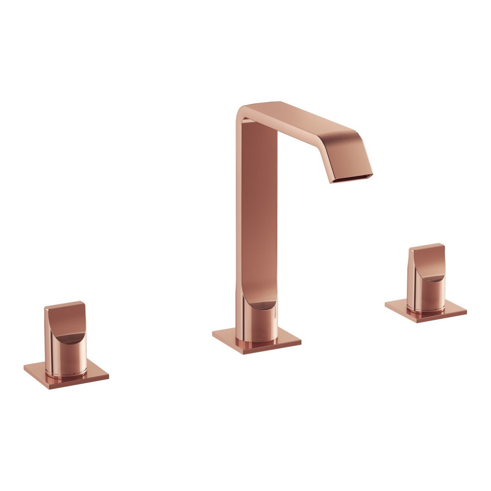 VitrA Suit Deck Mounted 3TH Basin Mixer in Soft Copper