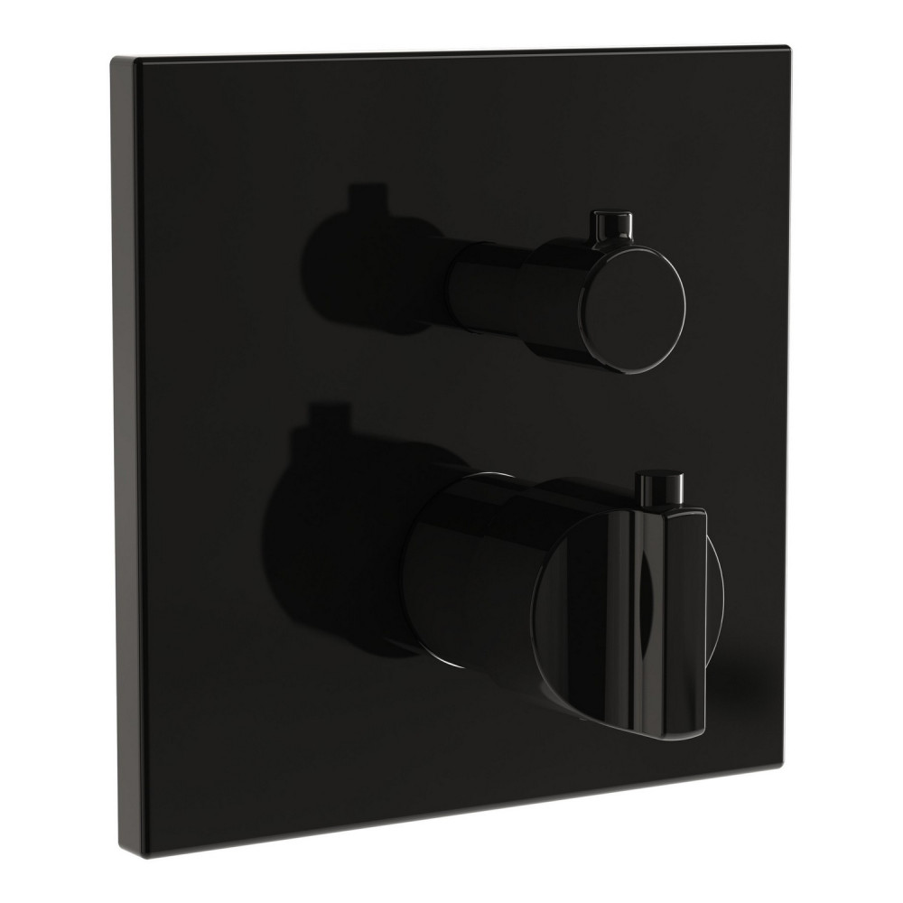 VitrA Suit Gloss Black Dual Outlet Thermostatic Concealed Shower Valve