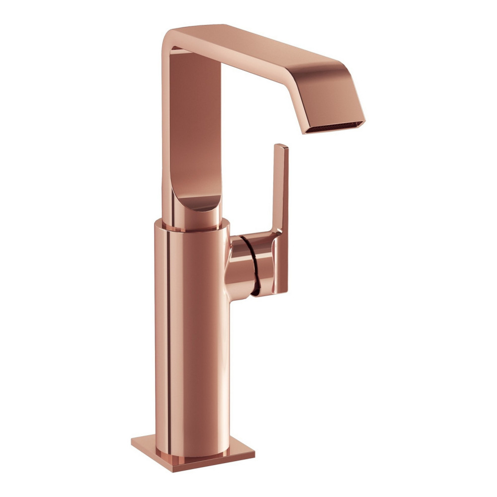 VitrA Suit Tall Basin Mixer with Side Handle in Soft Copper